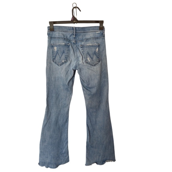 Mother The Weekender Fray Graffiti Girl Flare Jeans Size 28 - Picture 4 of 9